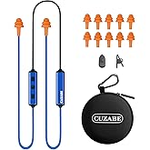 Cuzabe Bluetooth Earplug Headphones, Neckband Wireless Earbuds with Replacement Ear Tips, OSHA Compliant Noise Cancelling Ear Plug Headphones for Work Safety Ear Protection, 20 Hour Battery