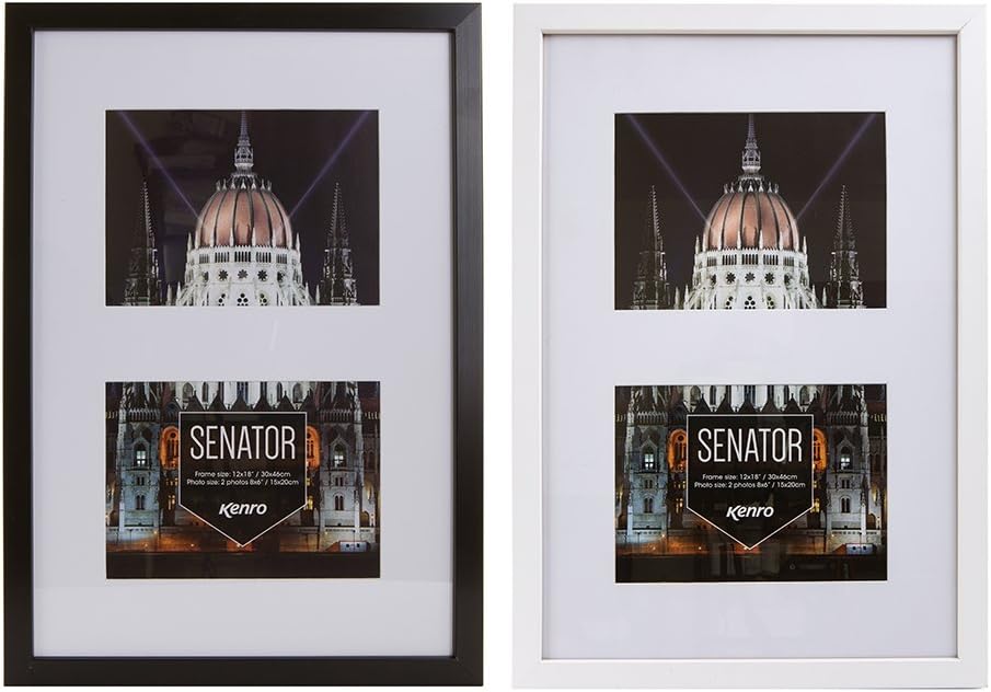 Kenro Senator Black Wood Double Photo Frame with White Mat for 2 Photos 8x6 inch / 15x20cm - SNF1520B/2, Double 8x6" / 15x20cm - Image 5