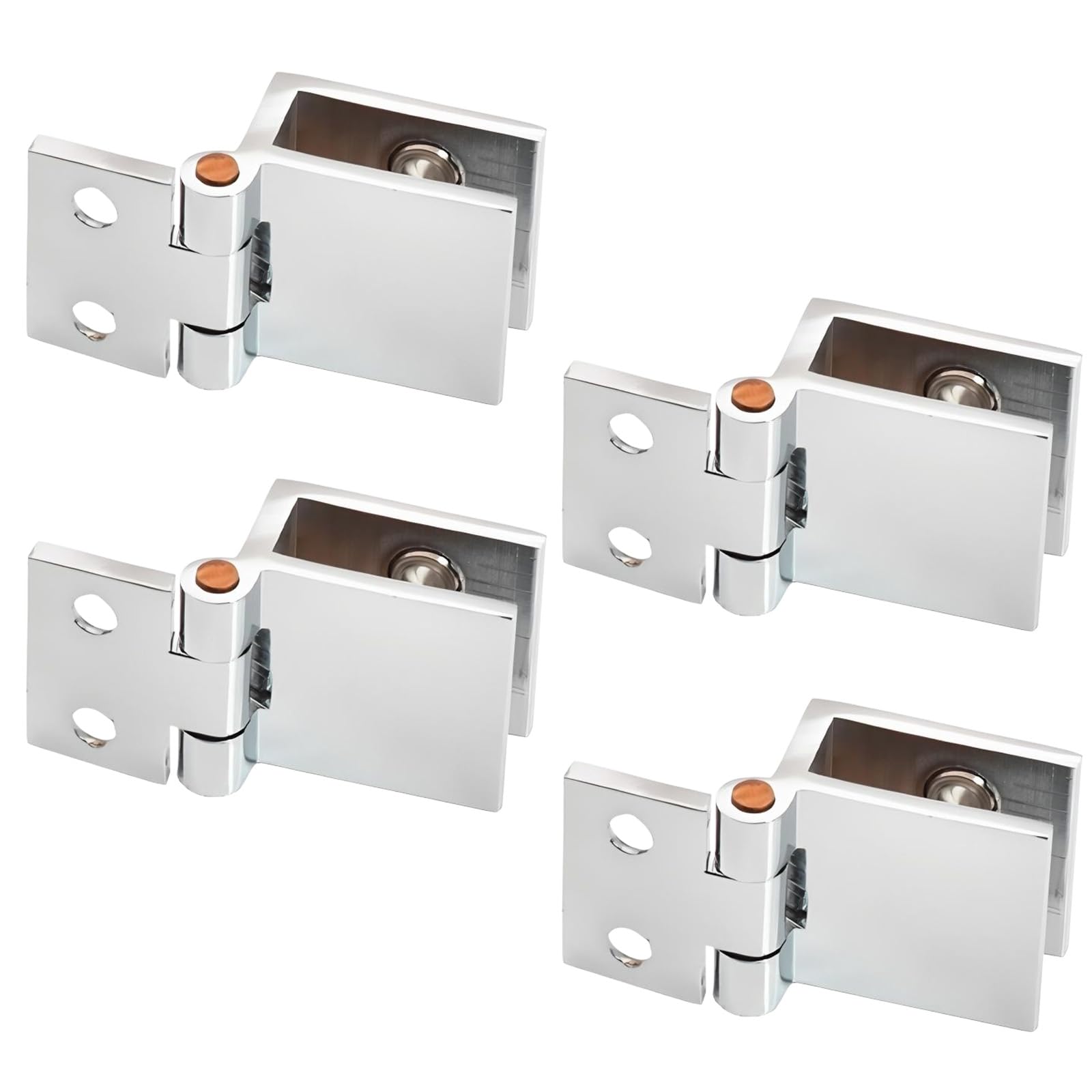 Glass Door Pivot Hinge,4Pcs Glass Fixing Clip Glass Adjustable Clamp Single Clamp Glass Zinc Alloy No Drilling Glass for Shower Glass Cupboard