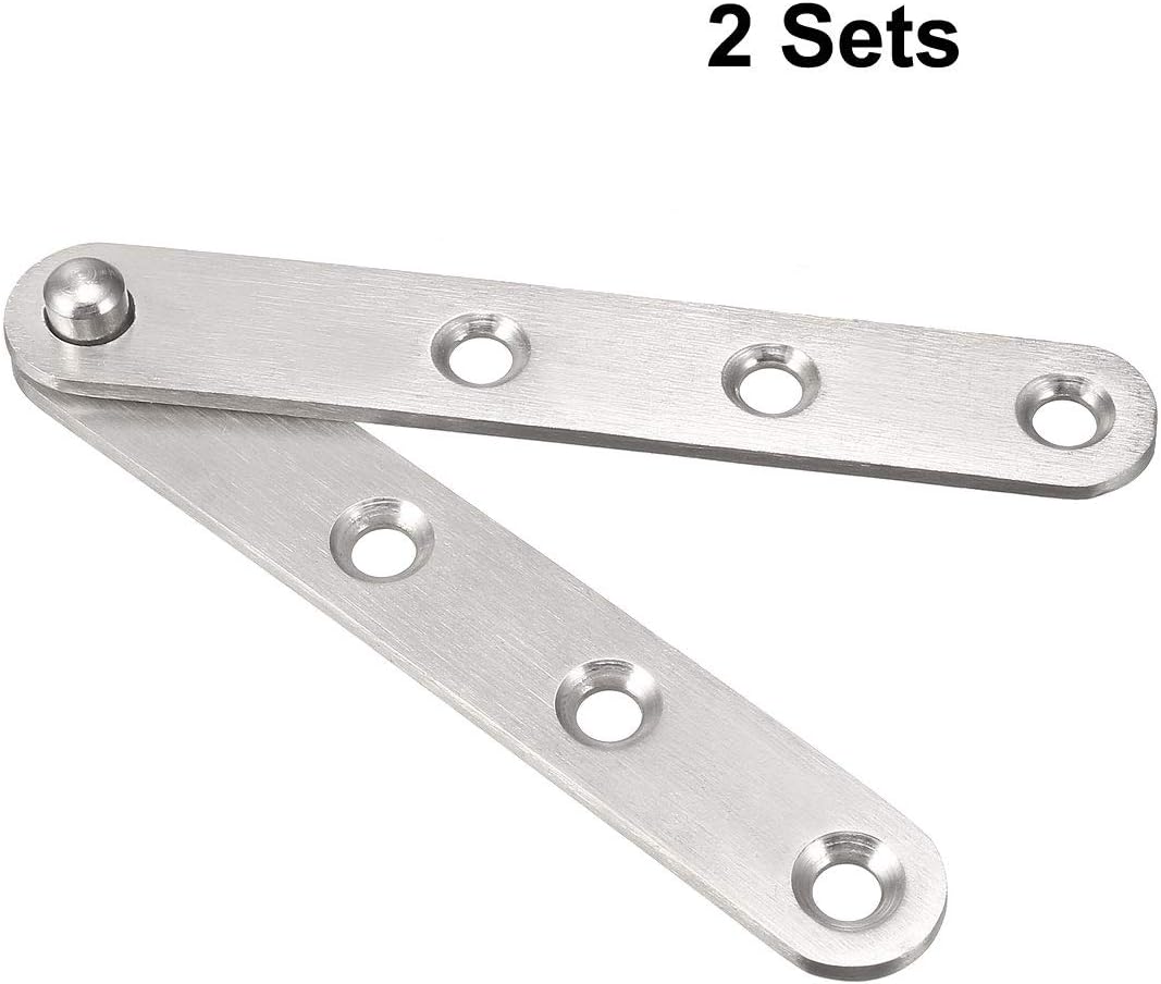 sourcing map 2 Sets Stainless Steel 360 Degree Rotating Door Pivot Hinge 100mm x 16mm, 100mm x 16mm,2 pcs - Image 3