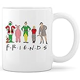 Pegmapri 11oz Holiday Frineds Coffee Mug, Elf Christmas Movie Watching Mugs Xmas Hot Chocolate Cocoa Cups