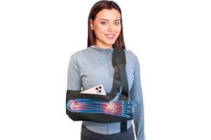 DouHeal Arm Sling, Upgraded Straps, Ultimate Comfort, Convenient Pocket, Arm Sling Shoulder Immobilizer for Shoulder Injury, Elbow Injury, Wrist Injury, Fractured Bones, Rotator Cuff Support (L)