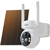 Hiseeu Solar Camera Outdoor, 4MP Wireless Battery Camera, PTZ 360° View, PIR Motion Detection, Color Night Vision, IP66, 2-Way Audio, 2.4G WiFi, No Monthly Fee