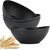 Homienly 9.6 inch Serving Bowls, Large Serving Dishes for Wedding Parties, 60 Oz for Salad, Side Dishes, Pasta, Oval Shape, Microwave & Dishwasher Safe, Set of 4, Black