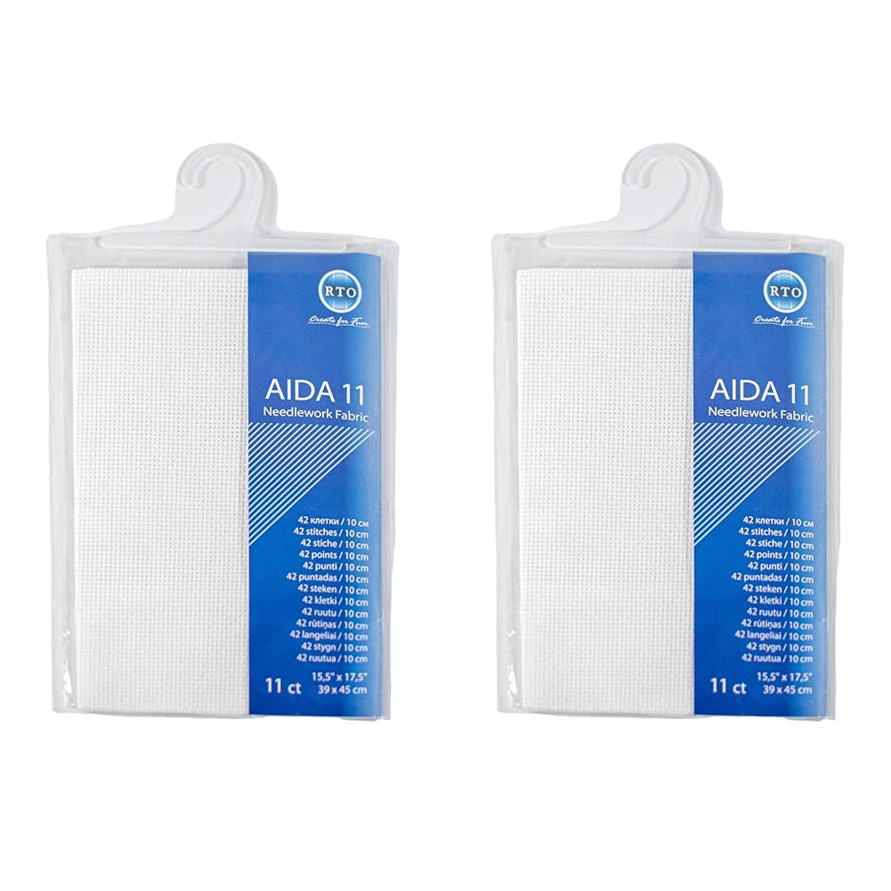 Mouldmaster Aida 11 Count White, 39cm x 45cm (Pack of 2)