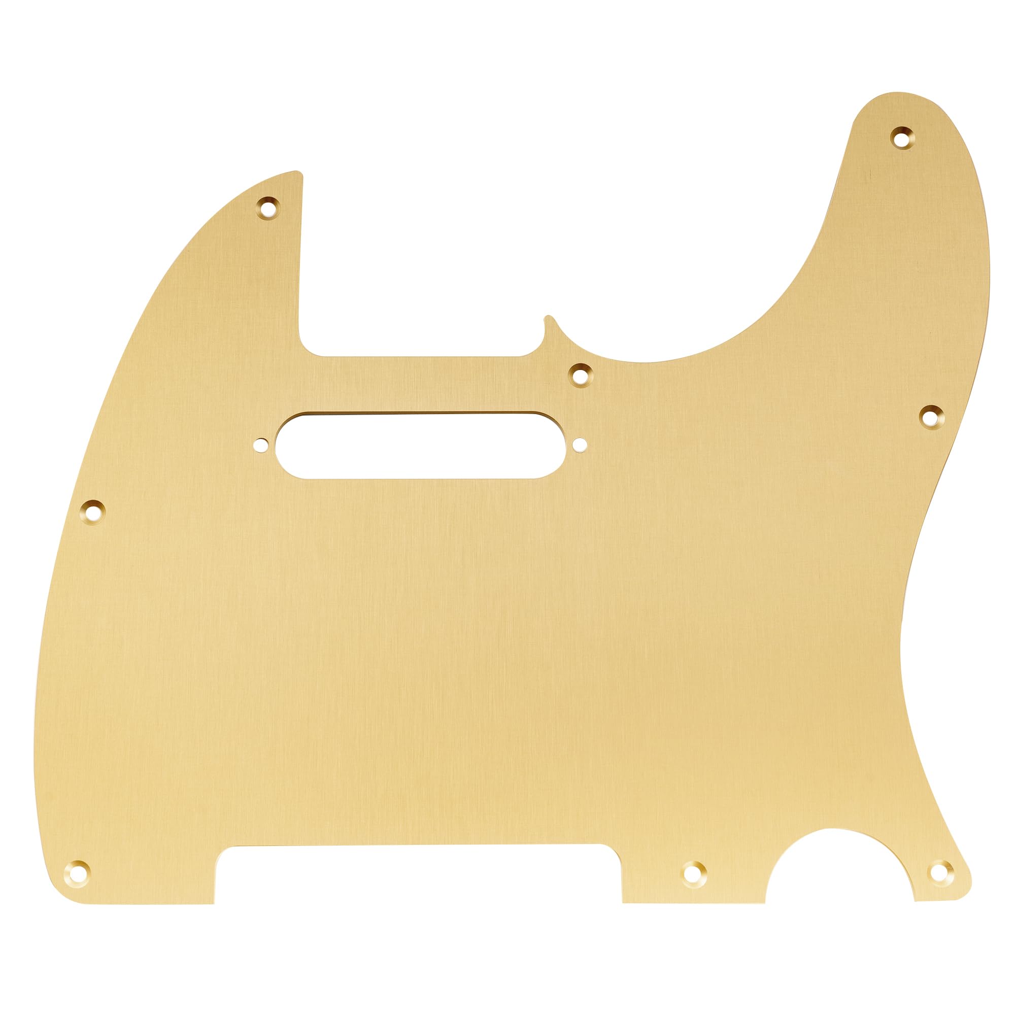Musiclily Pro 8 Holes Aluminum Telecaster Pickguard for American/Mexican Fender Standard Tele Style Electric Guitar, Gold Anodized