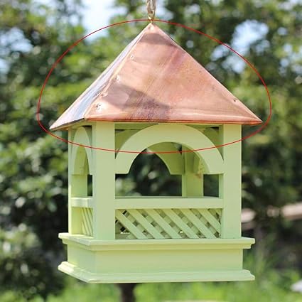 Amazon Com Hamimi Bird Feeder Wooden Covered Outdoor Hanging Bird