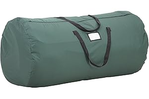 Christmas Tree Storage Bag - Zippered Canvas Sack Fits 12-Foot Artificial Trees - Protects Holiday Decor and Inflatables by Tiny Tim Totes (Green)