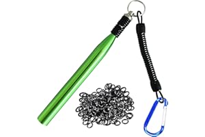 LAIBOREC Wacky Rigging Tool, Fishing Bait Rigs, Wacky Rig Ring Tool with 70PCS Worm O-Rings, Wacky Worm Kit for Senko Neko Finesse Stick Soft Baits