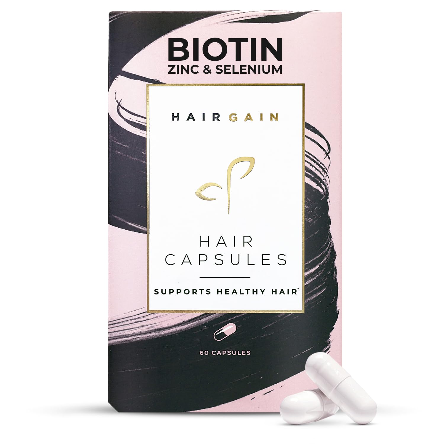 Hair Gain Biotin Supplement for Hair Growth | Promotes Fuller, Thicker Hair Growth with Enhanced Vitamins Complex | Hair, Skin & Nails Support for Women | Vegan Capsules - 1 Month Supply