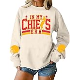 in My Game Day Era Football Sweatshirts for Women Game Day Sweatshirt Football Team Fans Graphic Long Sleeve Tops