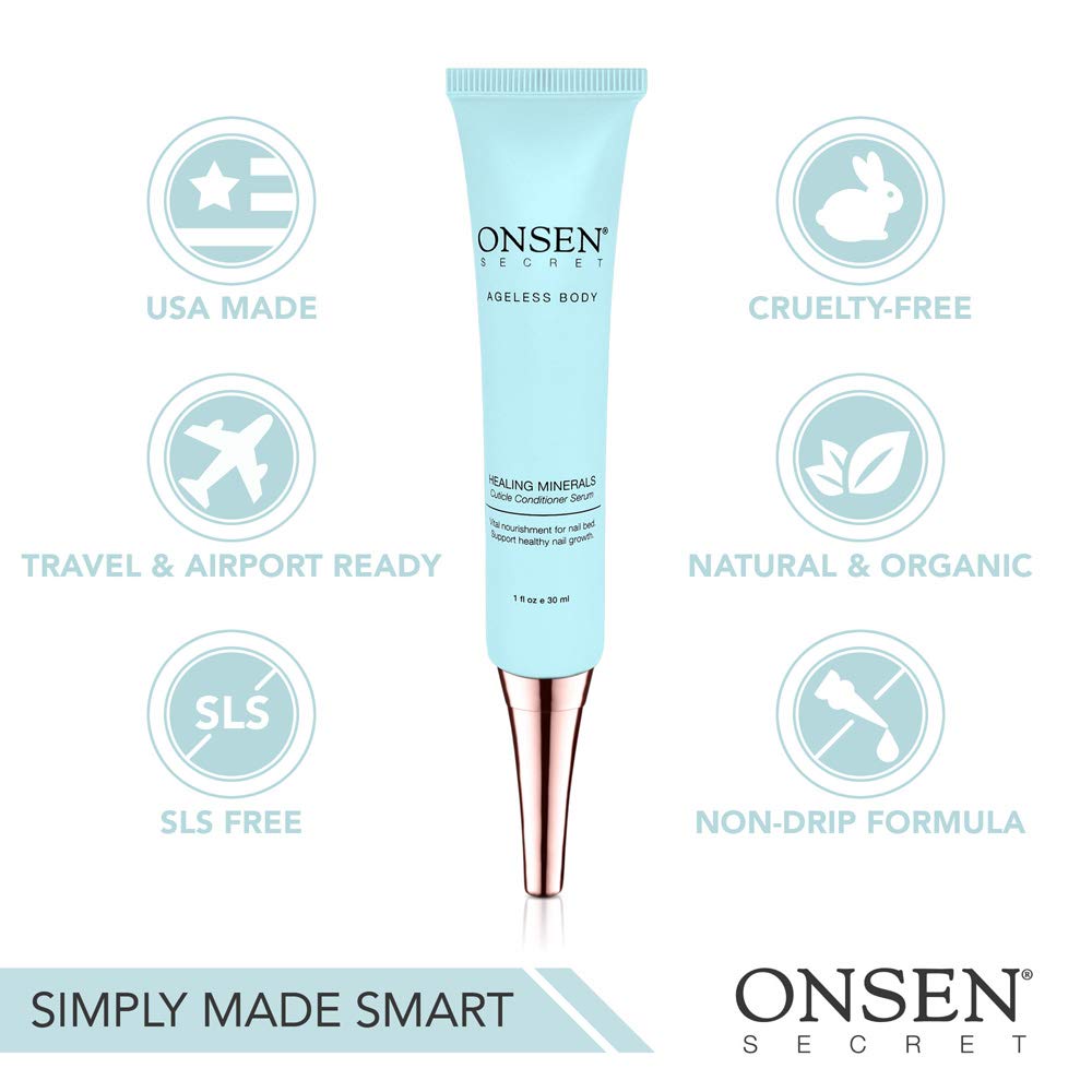 Onsen Cuticle Cream, Cuticle Oil in Deep Action - Japanese Natural Healing Minerals Nail Care Serum and Butter, Sooth, Repair, and Strengthen Cuticles and Nails, Visible Results, Non-Greasy - 1oz: Beauty
