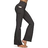 G4Free Fleece Lined Flare Leggings for Women High Waisted Winter Thermal Yoga Pants with Pockets 29"/31"/33"