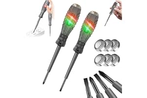 LXCJZY 2-in-1 High Torque Strong Magnetic Screwdriver Electricity Detector, High Torque Alloy Dual Light Color Light Measurin