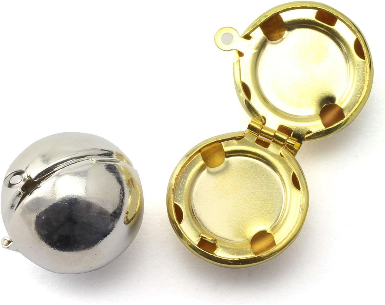 NX Garden 2PCS Secret Message Ball Locket Vintage Style Pendant for Necklace Jewellery Best Friends Gifts Gold Silver