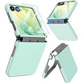 Caka for Samsung Galaxy Z Flip 8 &amp; 7 Case with Hinge &amp; Screen Protector | Removable Tempered Glass, Flexible Hinge Cover, Dual-Layer TPU+PC Structure, Solid Drop Defense, Soft-Touch Finish