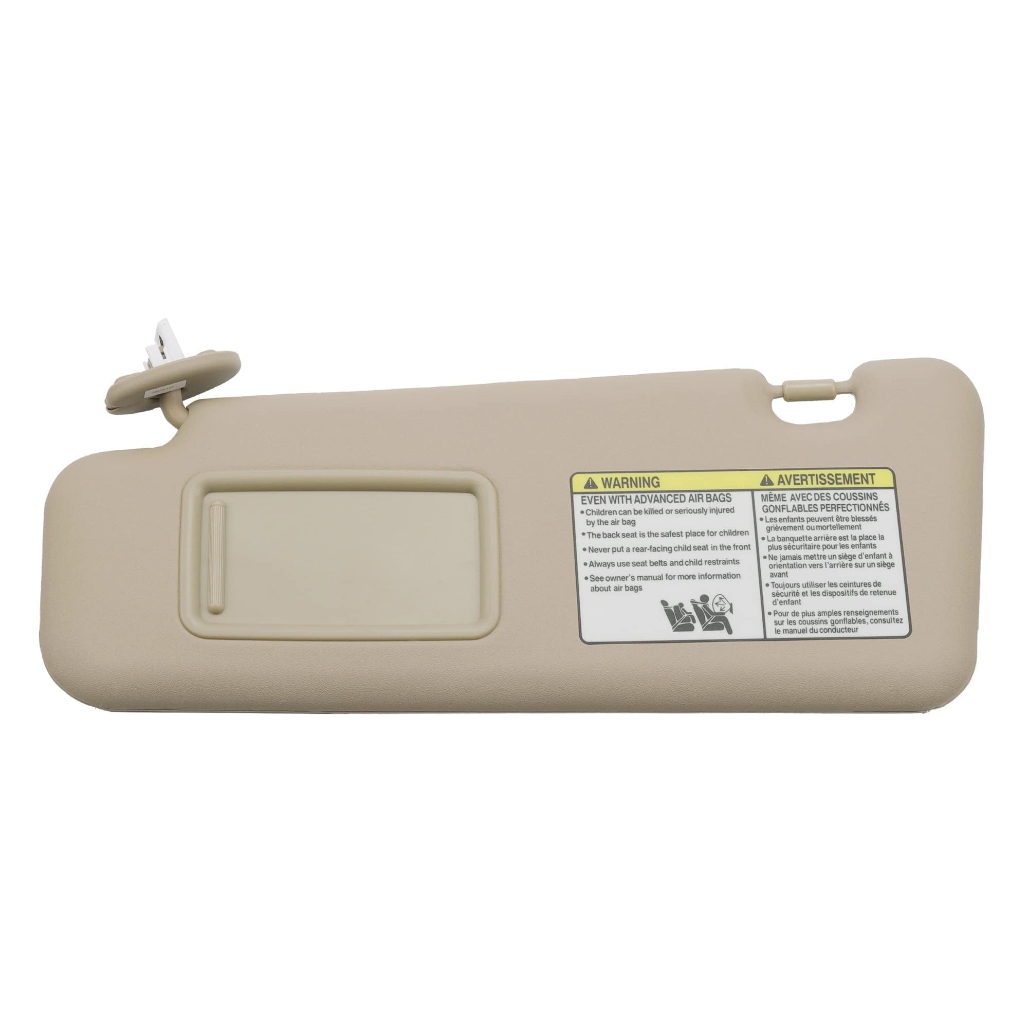 Photo 1 of Dasbecan Front Left Driver Side Sun Visor with Light Compatible with Toyota Highlander 2008-2013 74320-48180-E0 (Beige)