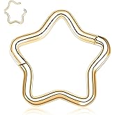 FUNLMO 316L Surgical Steel Septum Ring Star Nose Ring Hoop Daith Helix Tragus Rook Piercing Jewelry Cartilage Earring 16G