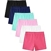 Witwot 6 Pack Baby Girls Bike Shorts Toddler Girl Cotton Dance Short Pants for Kids Solid Athletic Summer Cloth Size 18M-5T