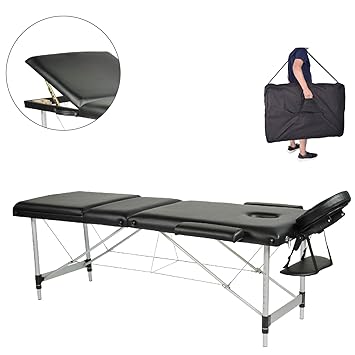 Pawstory Massageliege 3 Zonen Aluminium Klappbar Tragbar Massagetisch Faltbar Leicht Deluxe Massage Bett Höhenverstellbar Spa