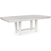 Signature Design by Ashley Robbinsdale Casual Removable Center Leaf Dining Extension Table with Trestle Base, Wood, Ash Venee