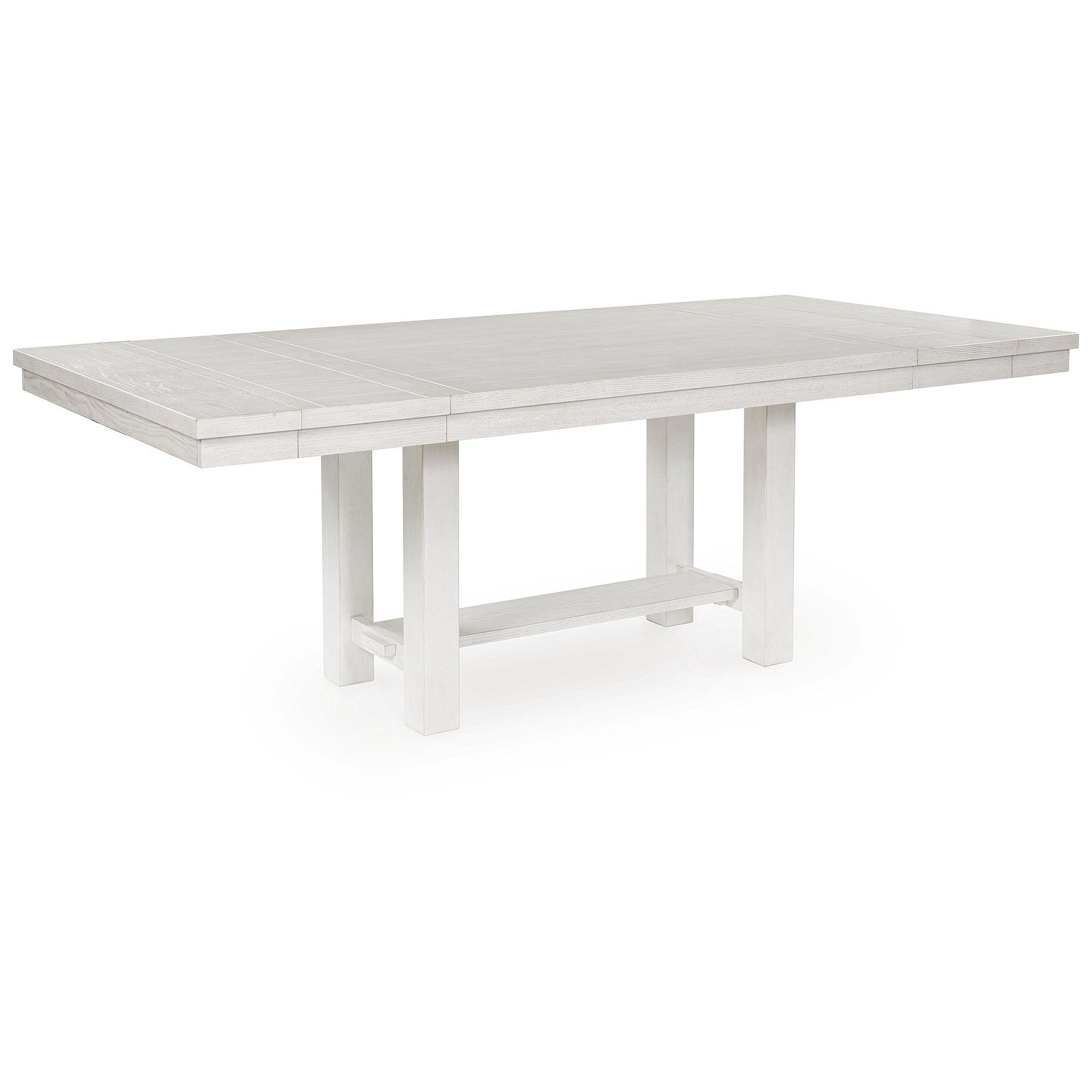 Photo 1 of Signature Design by Ashley Robbinsdale Casual Removable Center Leaf Dining Extension Table with Trestle Base, White