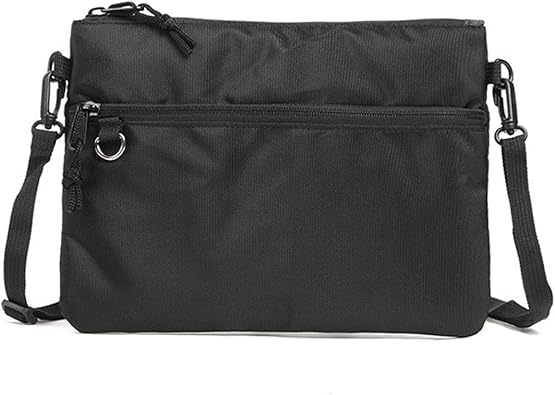 Amazon Co Jp サコッシュバッグ メンズ レディース ショルダーバッグ ボディバッグ 2wayサコッシュ 斜め掛け ミニ ナイロン 男女共用 バッグ 斜め掛け シンプル 人気 多収納 軽量 軽い ブラック シューズ バッグ