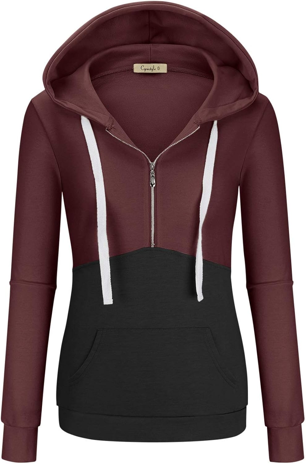 Cyanstyle Sudadera con capucha para mujer, manga larga Cyanstyle Sudadera con capucha para mujer, manga larga