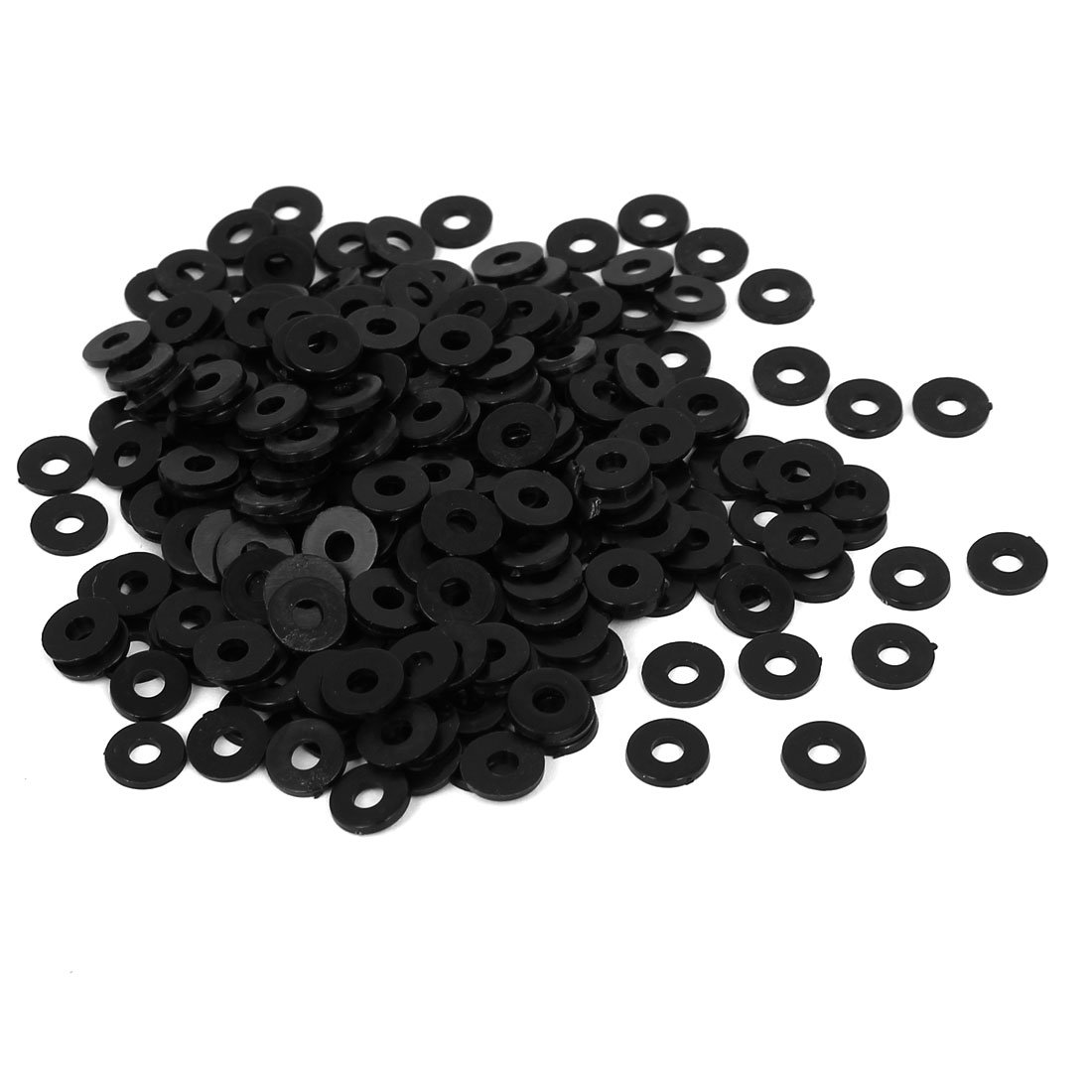 sourcingmap Nylon Flat Washers M3 8mm OD 3mm ID 1mm Thickness for Faucet Pipe Water Hose, Pack of 400