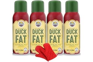 Cornhusker Kitchen Gourmet Duck Fat Spray Cooking Oil 4 Pack Bundle with Deco Chef Pair of Red Heat Resistant Oven Mitt