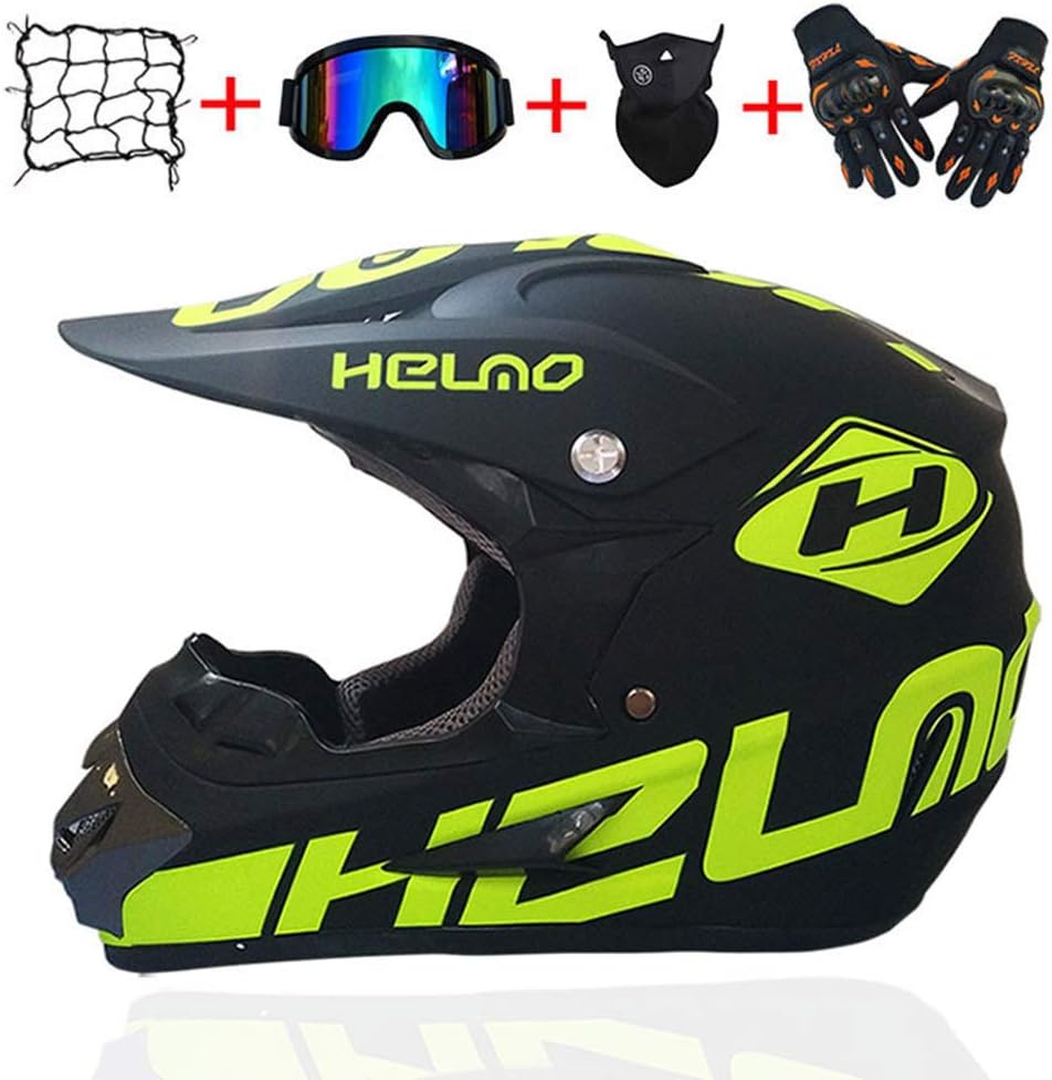 Motocross Helmet Beach Racing Helmet Mountain Bike All-Around Helmet Adult Men And Women (Gloves, Goggles, Masks, Set Of 4)