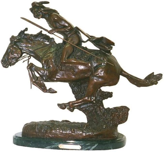 Frederic Remington Solid American Bronze Statue Cheyenne Medium Size