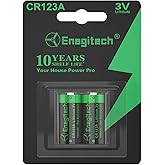 Enegitech CR123A 3V Lithium Battery, 123 3 Volt Lithium Battery, for Home Security Alarm System Sensor Doorlock Smok Carbon Monoxide Alarm Non-Rechargeable (CR123A 2 Pack)