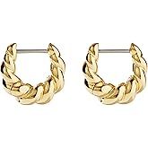 Ana Luisa Gold Earrings - Twisted Huggie Hoop Earrings for Women - 14K Gold Plated Braided Hoop Earring - Hypoallergenic, Water-Resistant, Tarnish-Free - Small, Mini, and Standard Size Available