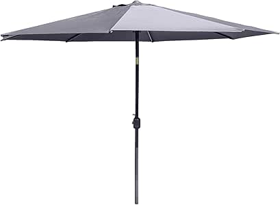 Parasol de jardín de 2, 5 m redondo de aluminio de cuerda sombrilla