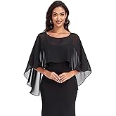 Pukguro Sheer Shawls and Wraps for Evening Dresses Chiffon Capes for Women Soft Wedding Cover Up