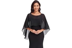 Pukguro Sheer Shawls and Wraps for Evening Dresses Chiffon Capes for Women Soft Wedding Cover Up