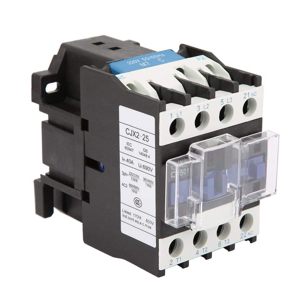 AC Contactor CJX2-2501 220V 25A Industrial Electrical Contactor Rail Mount Contactor High Sensitivity Household Contactor