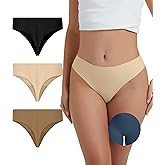 OVRUNS Camel Toe Underwear Thong for Women 3 Pack Cameltoe Proof Concealer Thongs No Show Panties Seamless Workout Underwear