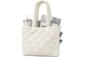 Tote Bag for Women, Puffer Women Tote Bag with Zipper, Quilted Work Bag Shoulder Bag Handbags Large Purse for Casual