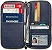 Travel Document Holder, Travel Wallet (up to 4 Passports), RIFD-Blocking Travel Document Organizer with Zipper & Strap, Safe, Lightweight Multi-Purpose Clutch by Apadi