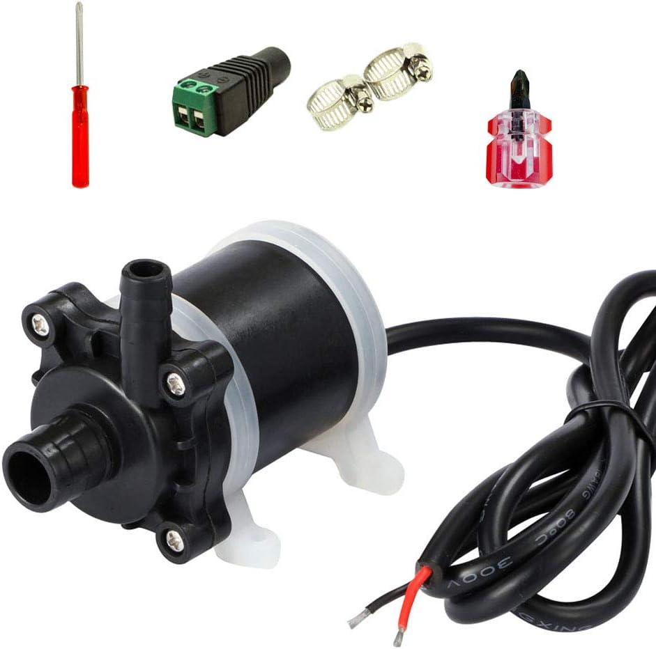 VANSUNA 12V Water Pump Submersible Quiet Small Fountain Pump Suitable for Aquarium Fish Tanks, Aquaponics, Garden Fountain 200GPH 740L/H 0.59in 24W : Garden & Outdoor