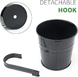 KINGLAKE 10Pcs 10cm Metal Hanging Plant Pots with Detachable Hook Black Garden view 4