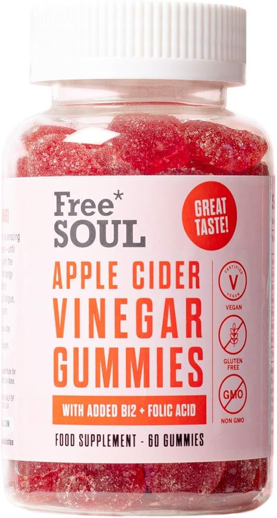 Apple Cider Vinegar Gummies with The Mother 1000mg, Red, 60 count (Pack of 1)
