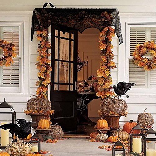Luditek Halloween Decorations Halloween Fireplace Decor Spiderweb Mantle Scarf Cover Festival Party Supplies 18” x 96” Indoor Outdoor - Thumbnail 5