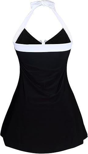 1 piece dress black and white