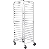 HARDURA 20 Tier Bun Pan Rack, Bakery Rack with Casters, NSF Home Commercial Kitchen, Aluminum Storage Cooling Sheet Pan Rack,20"x26"x69"H