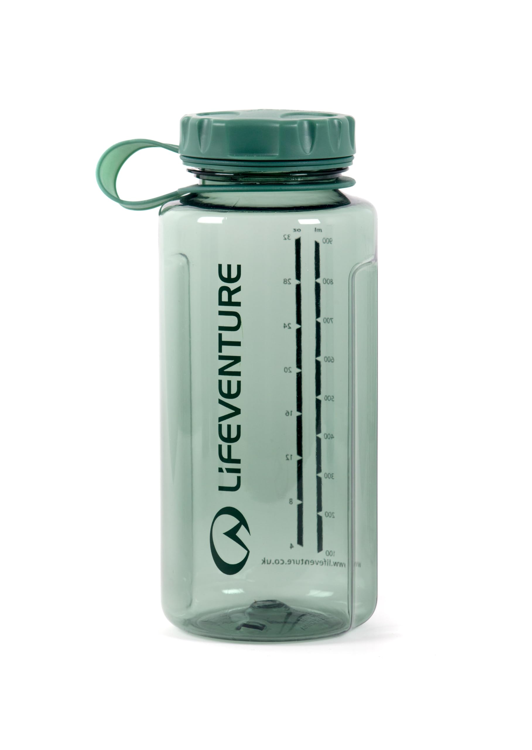Lifeventure 1 Litre Tritan Flask for Hiking, Camping, Outdoor Sports, Made From BPA-Free Material, Leak-Proof, Screw-Top Lid, With Side Volume Measurements