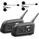 EJEAS V6 Pro+ Motorcycle Helmet Bluetooth 5.1 Intercom Headset, V6 Pro Upgraded Version, Equipped with Type-C Interface(2 Pack)