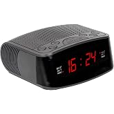 ottosing Digital Alarm Clock Radio for Bedroom with FM Radio,0.6 '' Red LED Display,Dual Alarm,Sleep Sound Machines with Timer,Loud Alarm and Easy to Use for Seniors and Kids as Gift